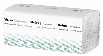 Полотенца для рук V-сложение Veiro Professional Basic 1сл 250л белый (20уп в коробе)