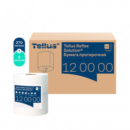 Tellus Reflex Solution Бумага протирочная с центр вытяжкой белый 771л 1сл 6шт