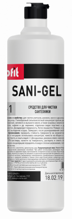 Профит Сани-Гель(PROFIT SANI-GEL)1лКислотное гелеобразное ср-во для удаления ржавчины и извес /10 шт