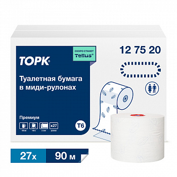 Торк туалетная бумага в миди-рулонах мягкая белый 2сл 90м 27шт