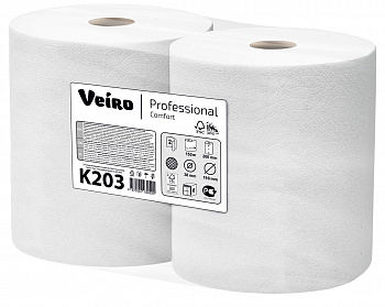 Полотенца бумажные в рулонах Veiro Professional Comfort 2сл 150м белый (6рул в коробе)