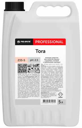 Тора(Tora) 5л Моющее средство для туалетов, ванных и душевых/4 шт