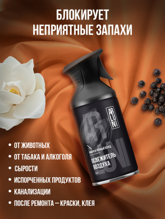ARLUNI освежитель воздуха ароматизация, аромат амбра и черный перец 250 мл