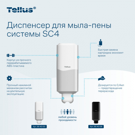 Tellus диспенсер для мыла-пены, белый 